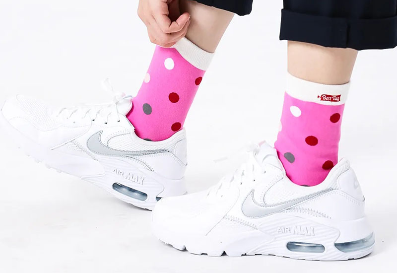 大圓點襪-粉 厚襪款(2種尺寸) 